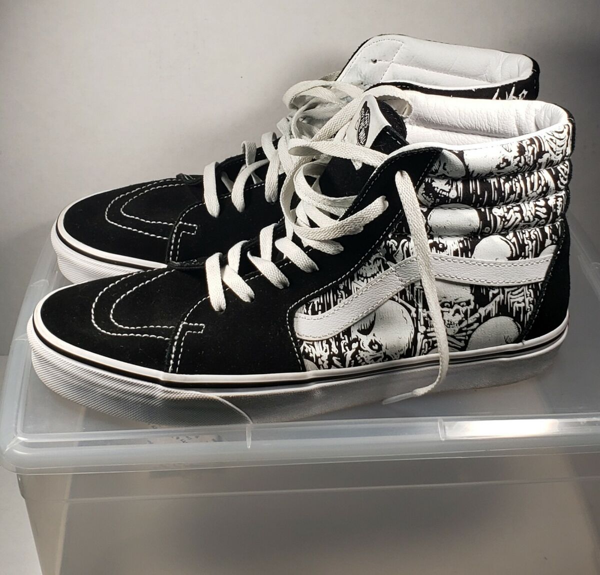 Vans Sk8-Hi Forgotten Bones Black White Mens Size 11 Lase Up Vans Sk8-Hi Forgotten Bones Black White Mens Size 11 Lase Up
