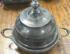 Antique/vintage Florence SilverCo. Quadruple silverplate dish/bowl and lid(B150)