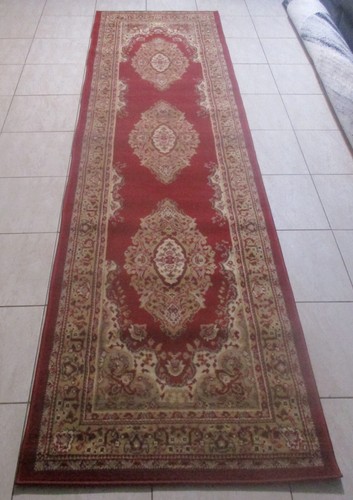 NEW RED TRADITIONAL PERSIAN DESIGN FLOOR HALL HALLWAY RUNNER RUG 80X300CM - Picture 5 of 5