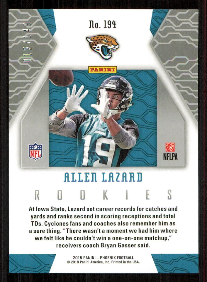 2018 Panini Phoenix Purple #149 Jaire Alexander /149 - Image 2 of 2