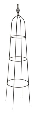 54'' Tall Matte Black Steel Weather Proof Epoxy Coating Obelisk Plant Support