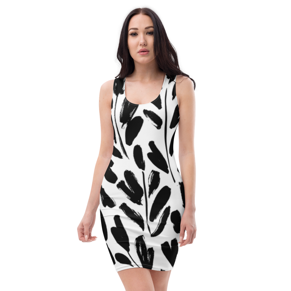 black and white abstract dress Tulleen Black and White Abstract Dalmeny Dress