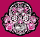 SUGAR SKULL ROSES LADIES EMBROIDERED IRON ON BIKER PATCH 4.0 X 4.0 Inch.