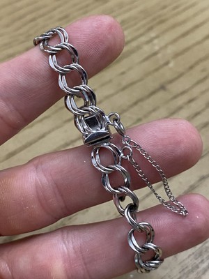Vintage Jacoby Bender Sterling Silver 925 Link Charm Bracelet Starter Signed JB