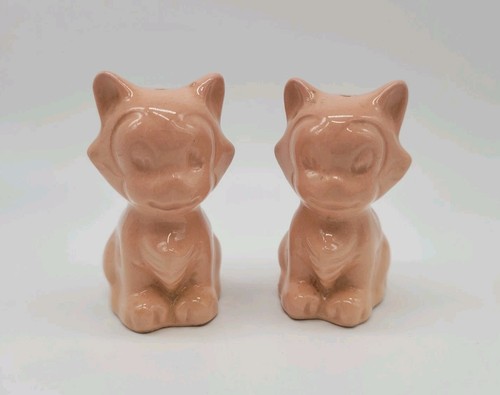 Vintage Disney Figaro Cat Salt And Pepper Shakers In Pink RARE