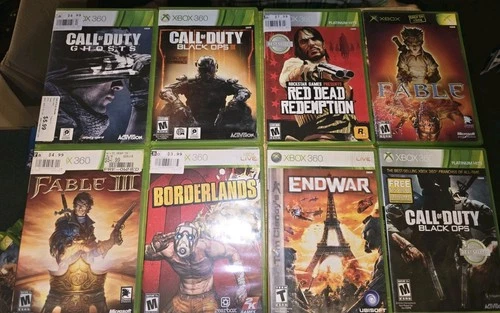 Microsoft Xbox 360 Assorted Games Lot of 8 Call Of Duty Fable3 Borderlands
