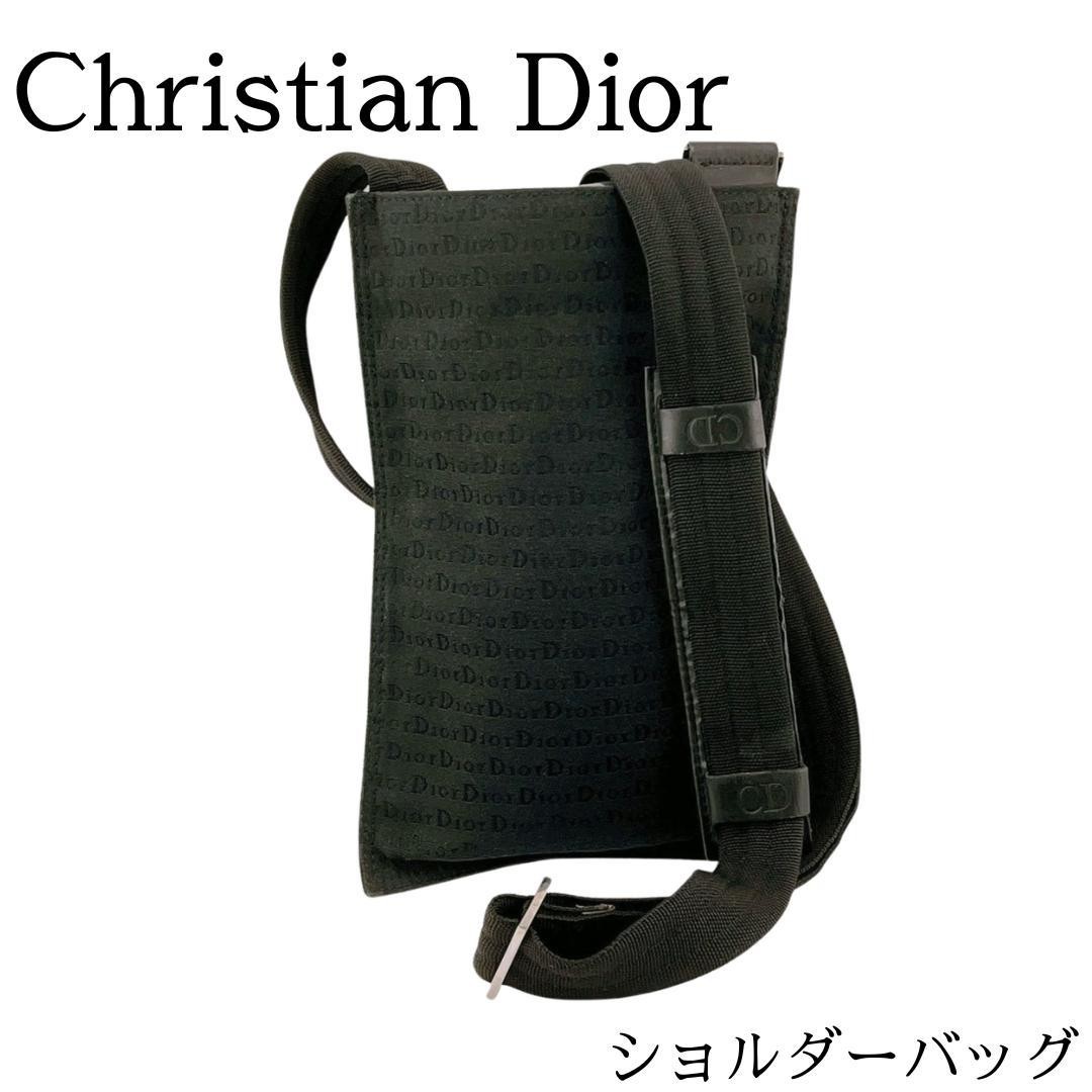 Dior Trotter Canvas Shoulder Bag in Black Authentic F07141305