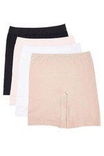 Breezies 4-Pack Cotton Long Line Panty Pack Basic