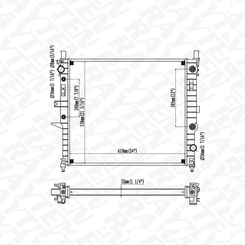 2190 Aluminium Radiator for 1998 1999 2000 2001-2005 Mercedes ML320 ML430 ML500 Foto 2 de 4