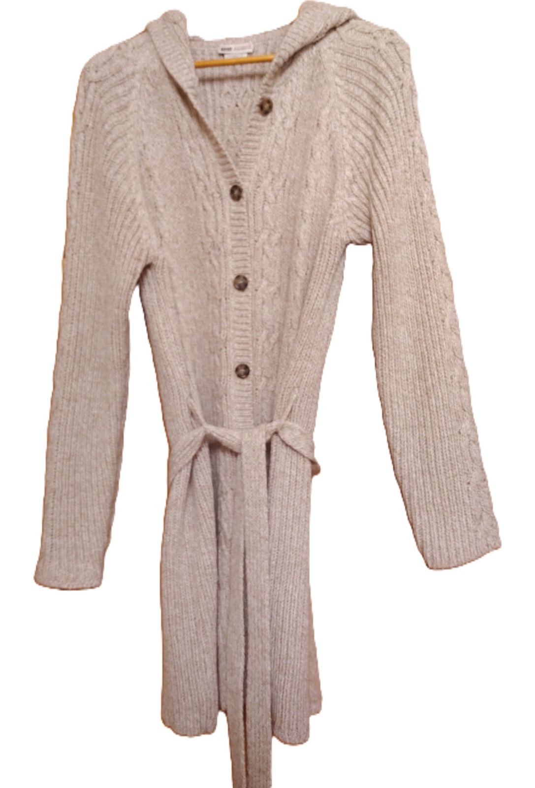 WOMANS HOODED BUTTON DOWN WRAP  DUSTER CARDIGAN S… - image 1