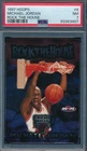 MICHAEL JORDAN 1997-98 NBA HOOPS ROCK THE HOUSE PSA 7 NRMT INSERT CARD #6!