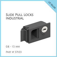 Door Cabinet Lock Black Plastic Recessed Sliding With Cylinder 0.8-1.5  57103