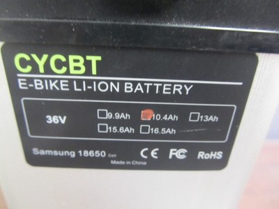 GUC | CYCBT 36V 10.4Ah E-Bike Li-Ion Battery wKeys NO CHARGER (Samsung) Free S&H