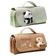 Cute Capybara Panda Pen Bag Capacity Stationery Set Pencil Case For Students