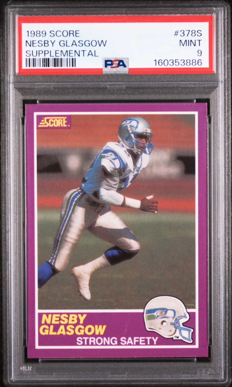 1989 SCORE SUPPLEMENTAL #378S NESBY GLASGOW PSA 9