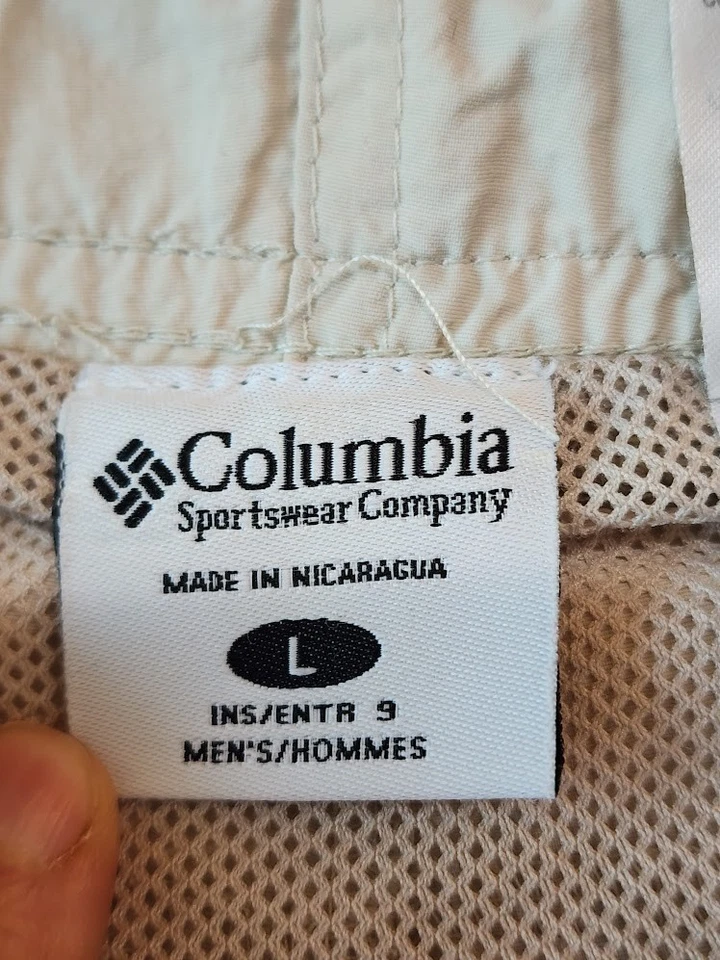 Pantalones Cortos Columbia Para Hombre Grandes TAN Forrados Cinturón Cintura Elástica Omni Protección Solar Foto 2 de 4