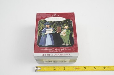Hallmark Keepsake Wizard Of Oz Munchkinland Mayor And Coroner 1998 Ornament Set