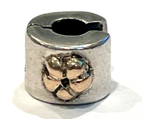 PANDORA 790140 Flower 14K Gold & Sterling Silver Clip RARE Authentic RETIRED - Picture 10 of 12