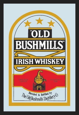 Old Bushmills Whisky Spiegel Mirror Wandspiegel ,Bar,Partykeller,Kneipe,30cm - Bild 1 von 3