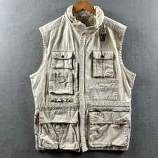 Vintage Banana Republic Vest Mens Large Safari Hooded Cargo Utility Hunting 80s