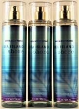 QTY 3 - Bath  Body Works SEA ISLAND SHORE Fine Fragrance Body Mist Spray 8 Oz