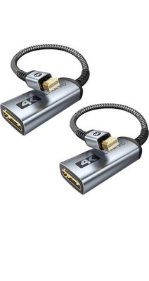 WARRKY 4K Mini DisplayPort auf HDMI Adapter 2er Pack, (UHD, vergoldete Stecker, Alu