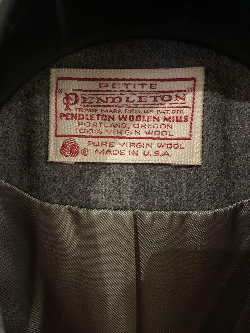 PENDLETON Tailored Jacket Virgin wool Size S Gray… - image 2