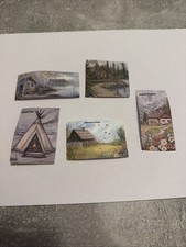 Lot De 5 Autocollants Paysages Et Maisons Nature A07-140