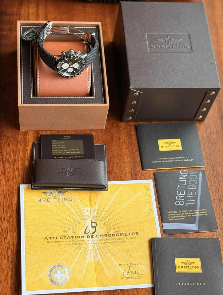 Breitling Chronoliner Reverse Panda 46 mm RARO Todo Negro ¡Mejor que Navitimer! Foto 2 de 4