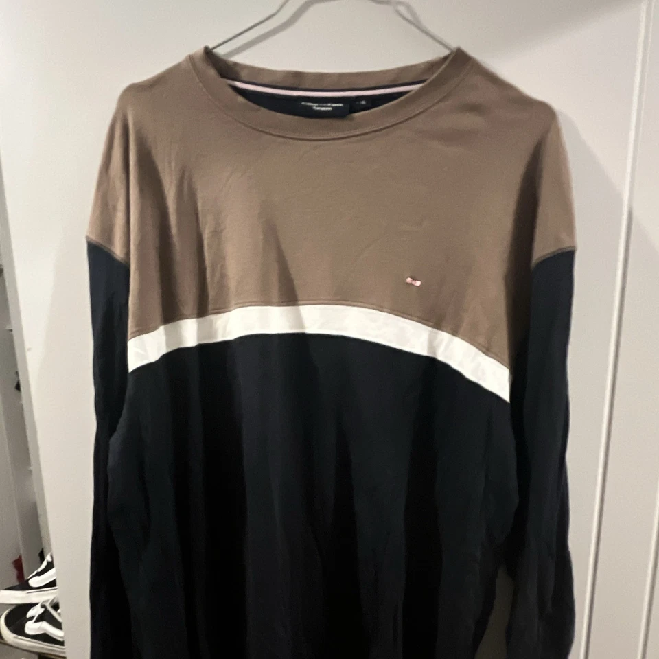 Eden Park Pull homme col rond manches longues imprimé noir/marron/blanc XL - Photo 1/3