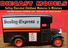 VINTAGE BEDFORD BOX VAN SUNDAY EXPRESS NEWSPAPERS; OLD LLEDO SCALE DIECAST MODEL