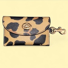 Coach Turnlock Card Case in Leopard