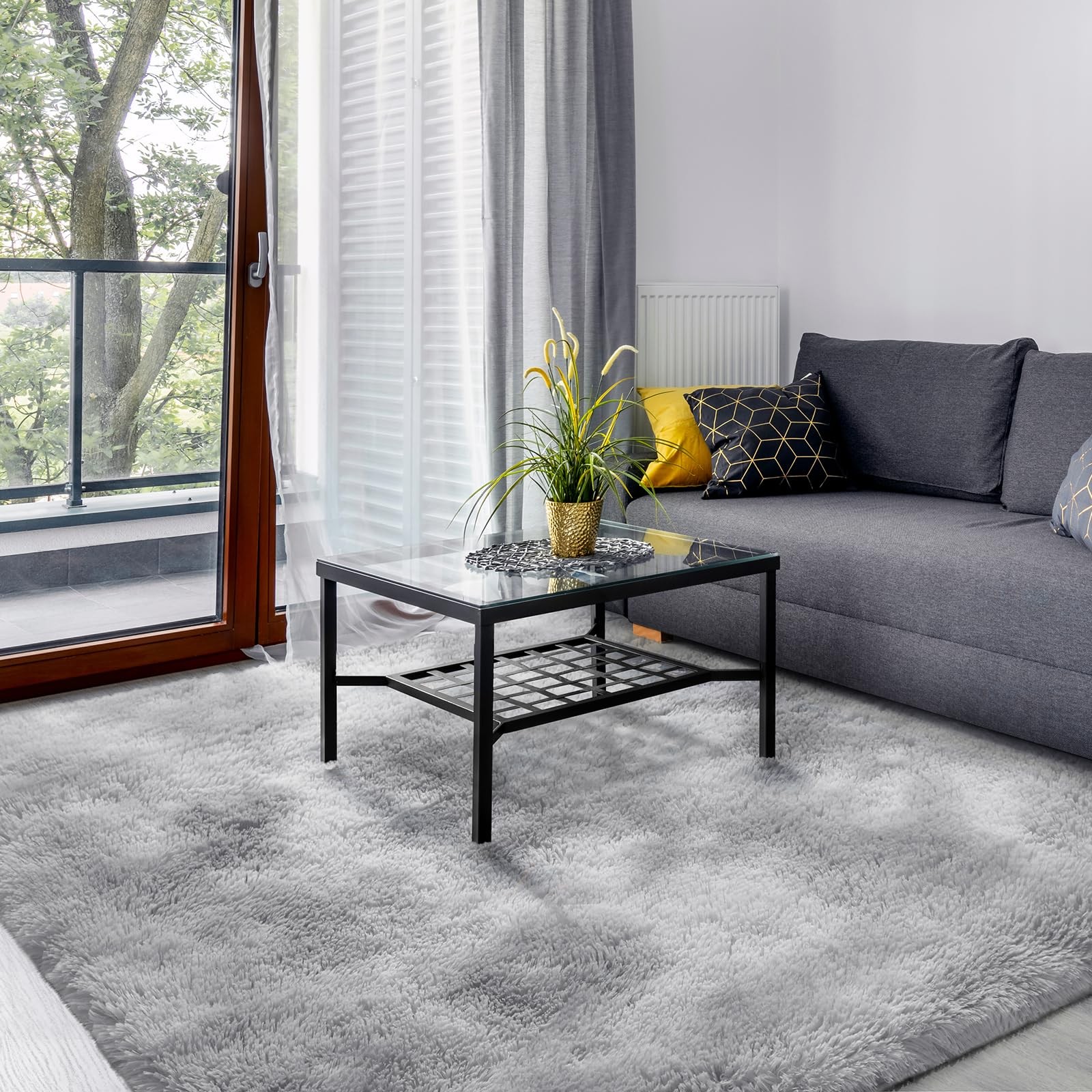 Extra Large Area Rug for Bedroom Living Room, 9x12 ft Tie-Dyed Washable Shag ...