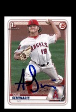 Signed Baseball Card Auto Adam Seminaris 2020 Bowman Draft #BD-163 LA Angels