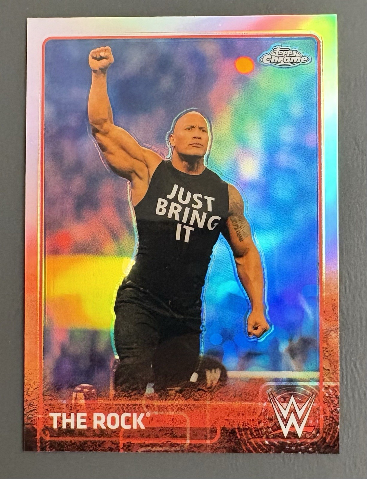 2015 WWE Topps Chrome The Rock Refractor