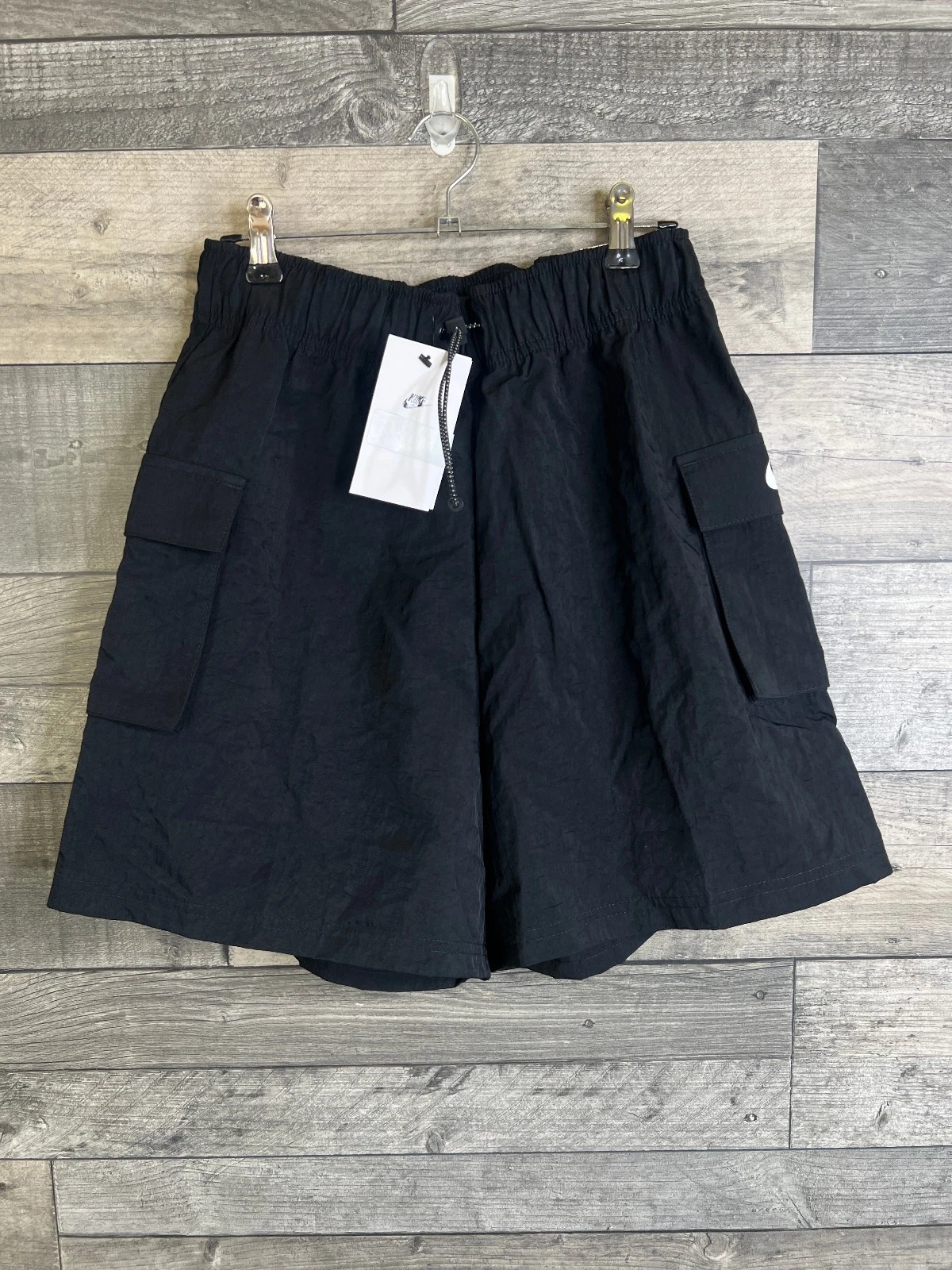 Nike Womens Shorts Size Small Black High Rise Loose Fit Cargo Pockets Casual