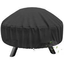 32-inch Patio Round Fire Pit Cover Waterproof UV Protector Grill BBQ Cover 600D