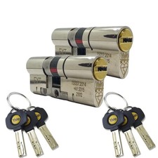 2x Yale 45/50 Platinum 3 Star High Security Cylinder Lock Keyd Alike With 6 Keys