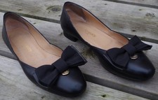 Ladies Russell and Bromley Black Ballet Flat Shoes with Bow UK 4.5 Eur 37.5