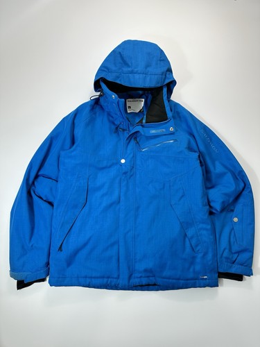 Salomon, Vintage Salomon Sky Jacket Men's L Size Blue Hooded Clima Pro