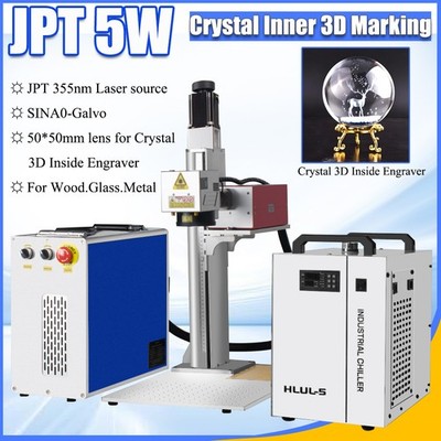 JPT 5W 355nm UV Laser Marking Machine K9 Crystal 3D Inner Engraving DE Ship