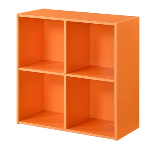 Kings Brand Furniture - 4 Cube Storage Organizer Book Shelf, Toy Storage, Orange - Picture 3 of 5