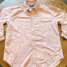 Ralph Lauren Yarmouth Mens Pink Cotton Long S...