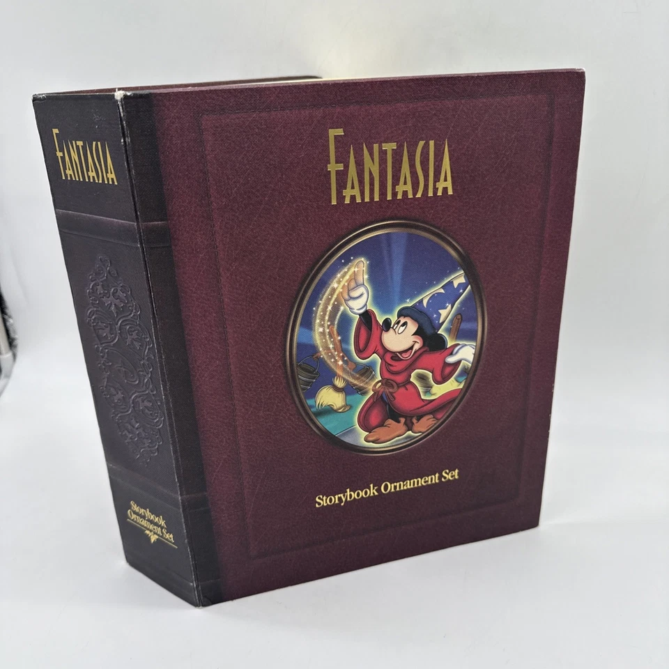 Disney Fantasia Storybook Ornament Set of 7 Complete Christmas Holiday Vtg - Image 2 of 4