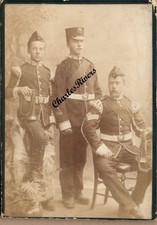 TRIMMED MILITARY CABINET CARD BANDSMAN, BANDMASTER & BAND SGT MIDDLESEX REGIMENT