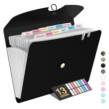 Expanding File Folder, 13 Pocket Accordion File Organizer, Monthly Expandable...