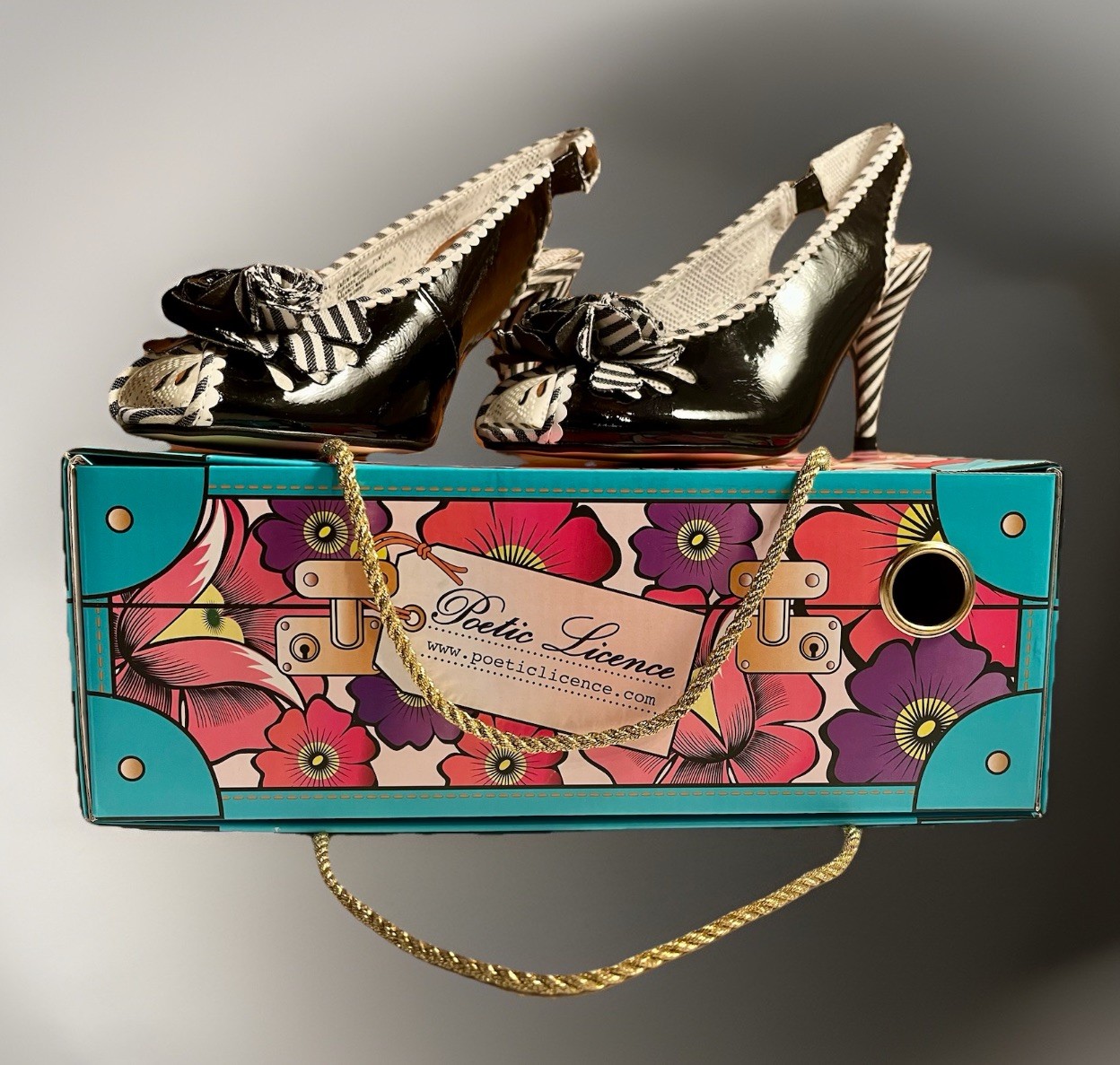 Poetic Licence London Absent Minded Black White Heels Pumps Women’s US 8.5M New