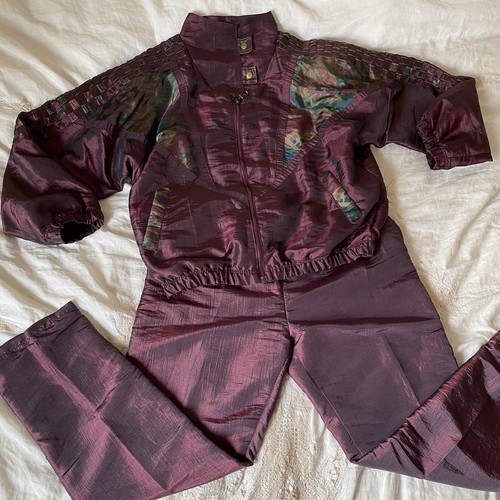 Vintage 1980s Great Cavalier by St. Paul Purple Multicolor Iridescent Tracksuit