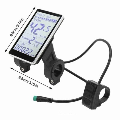 Electric Bike LCD Display Meter Control Panel Speedometer 5 Pin TUA