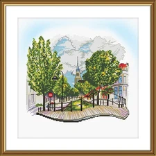 Creative Сross Stitch Embroidery Kit "Spring town" Nova Sloboda